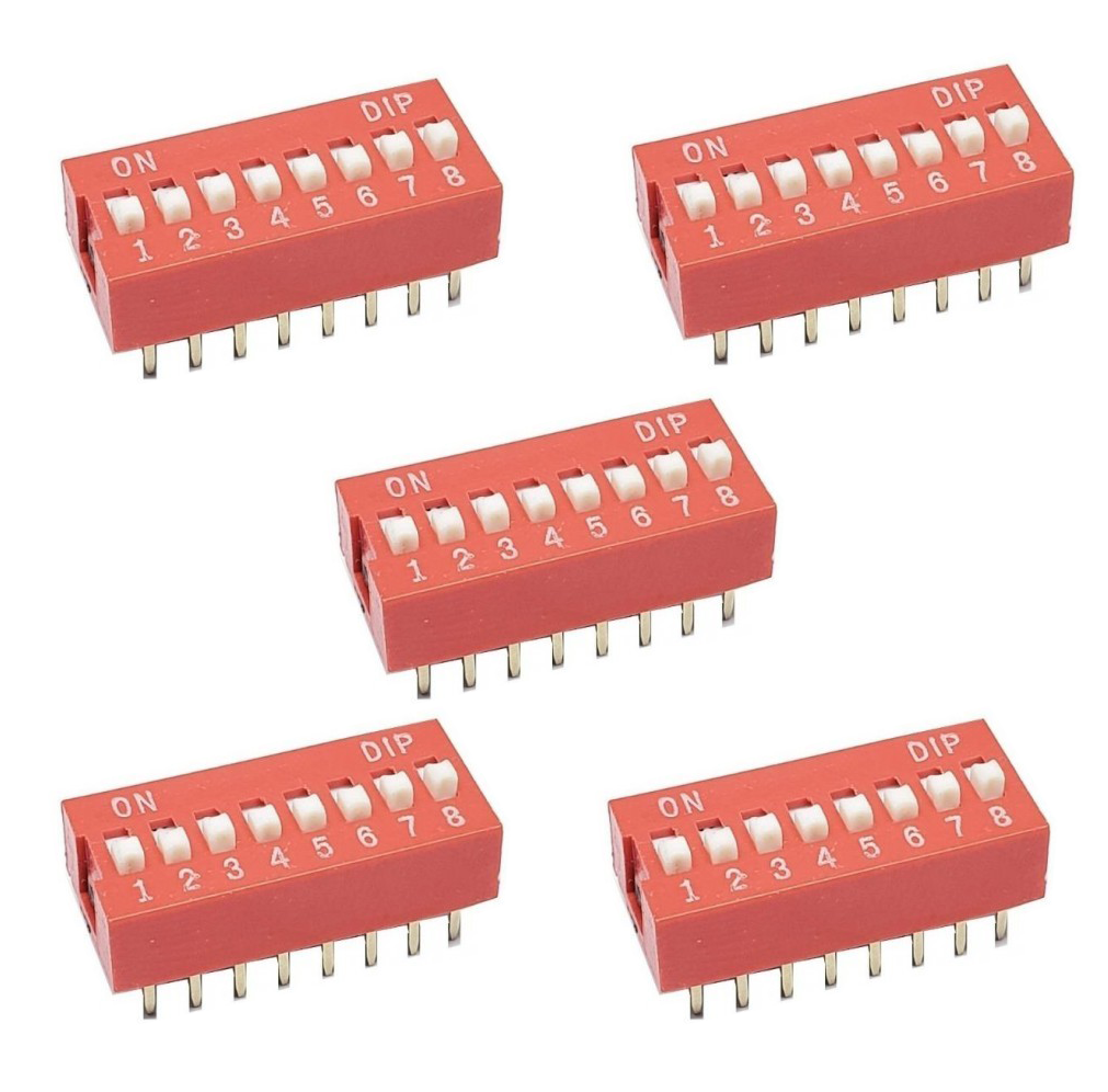 Paquete 5 piezas Dip Switch 8 Canales TresD Print Tech