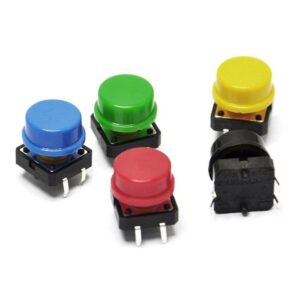 Push Button Switch Boton Pulsador 12x12x12mm Cuadrado 4 pines con Cubierta