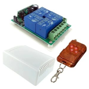 Modulo Relevador 4 Canales 12v RF 433mhz Con Control Remoto Y Caja De Plastico