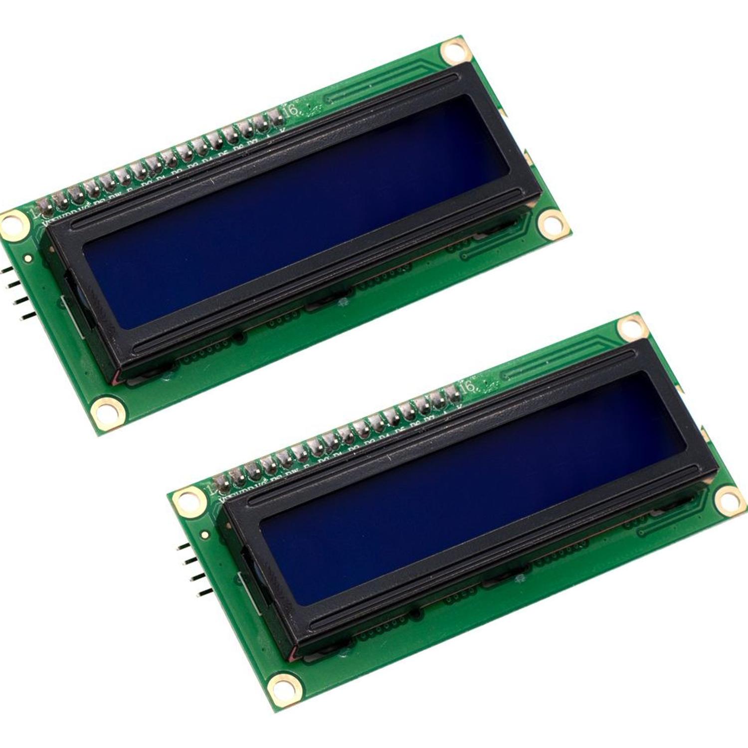 Paquete 2 piezas Display LCD 16x2 Fondo Azul I2C