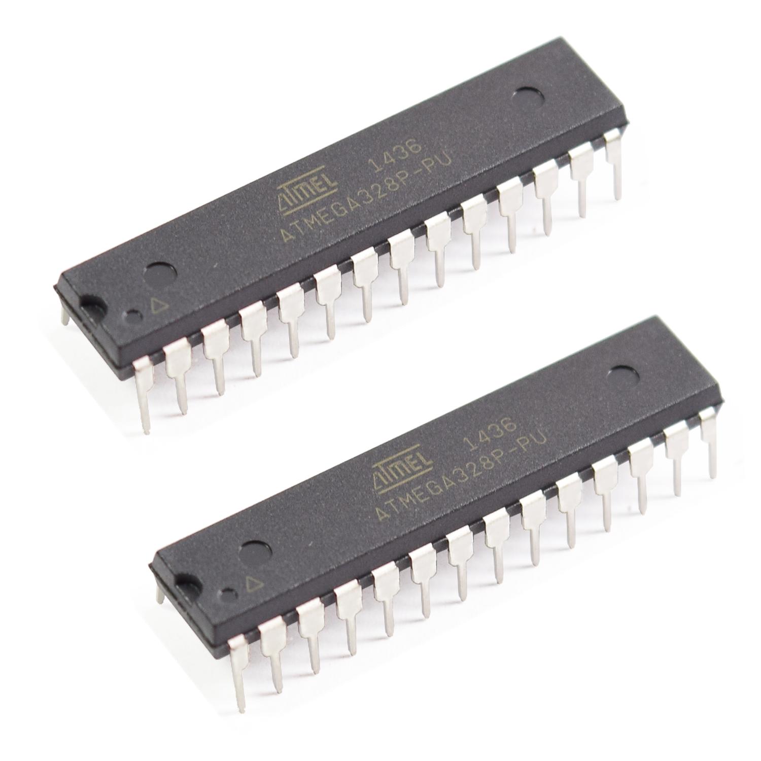 Paquete 2 piezas Microcontrolador Atmel ATMEGA328P-PU