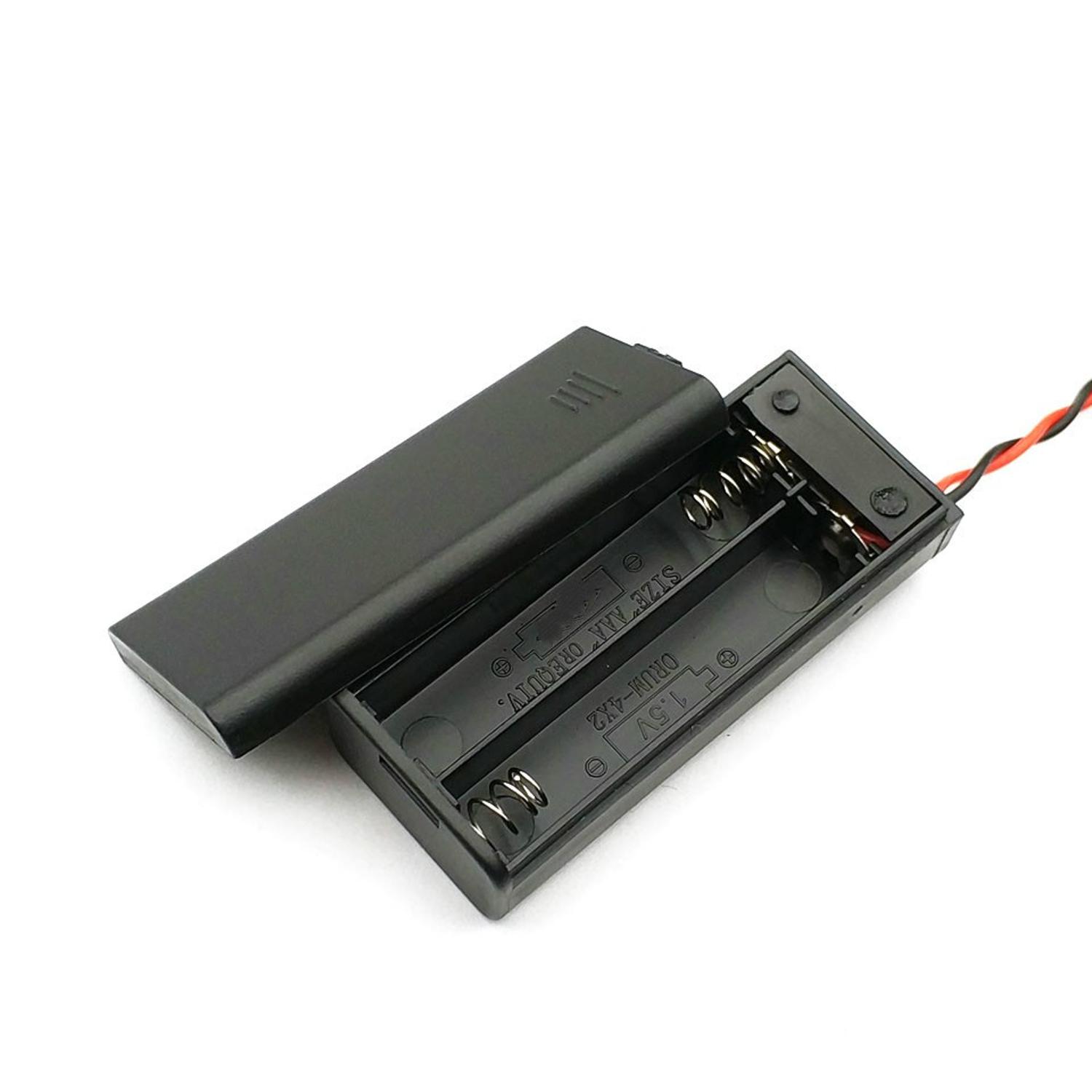 Porta Pila bateria AAAx2 con Tapa y Switch