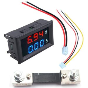 Voltimetro Y Amperimetro 100v 100a Display Digital con Derivador 100a 75mV